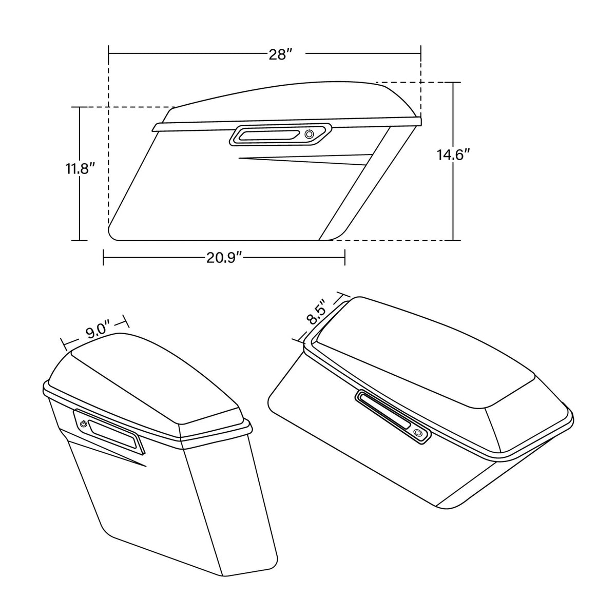 Hard Saddlebags for Harley Touring Electra Street Glide (2014–2024)