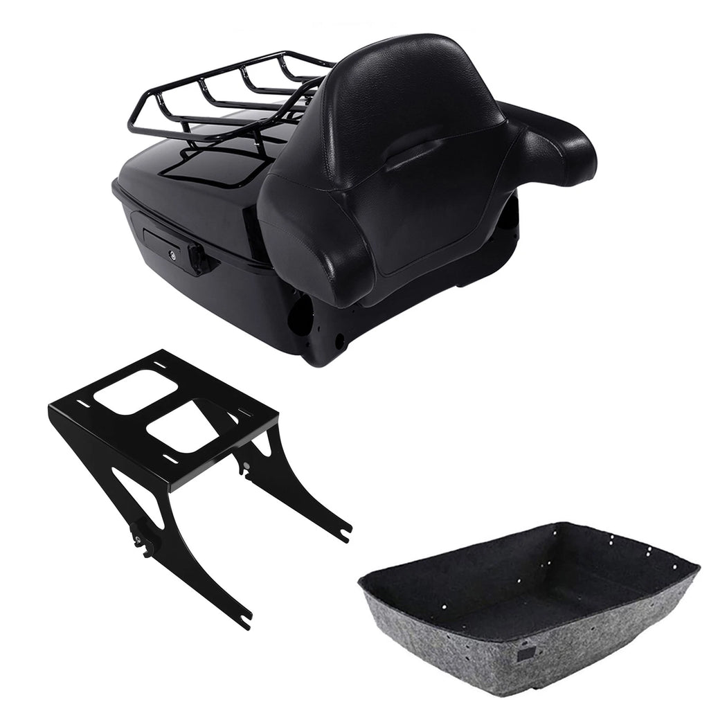 Trunk Luggage Backrest Mounting Rack for Harley Fat Boy (2008–2017) Black