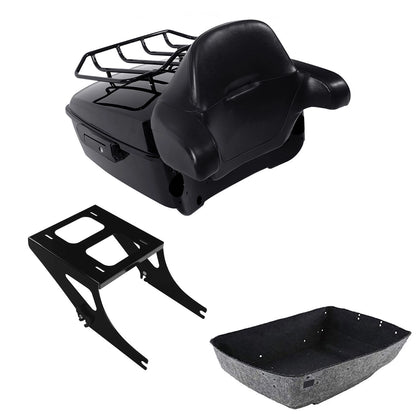 Trunk Luggage Backrest Mounting Rack for Harley Fat Boy (2008–2017) Black