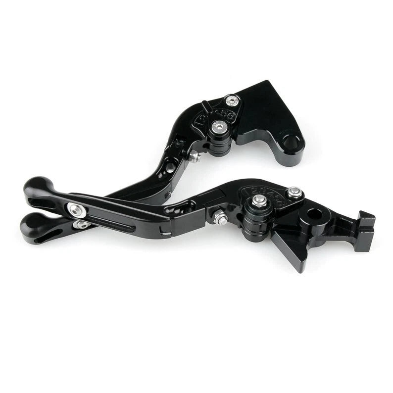 Adjustable Folding Brake Clutch Levers for Aprilia Moto Guzzi (Black)