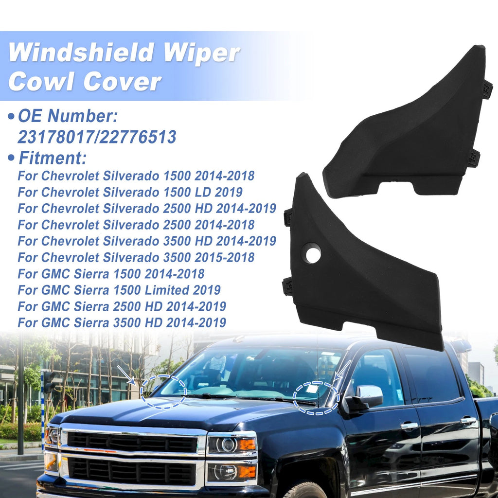 Windshield Cowl Replacement for Chevrolet Silverado 1500 (2014–2018) Pair