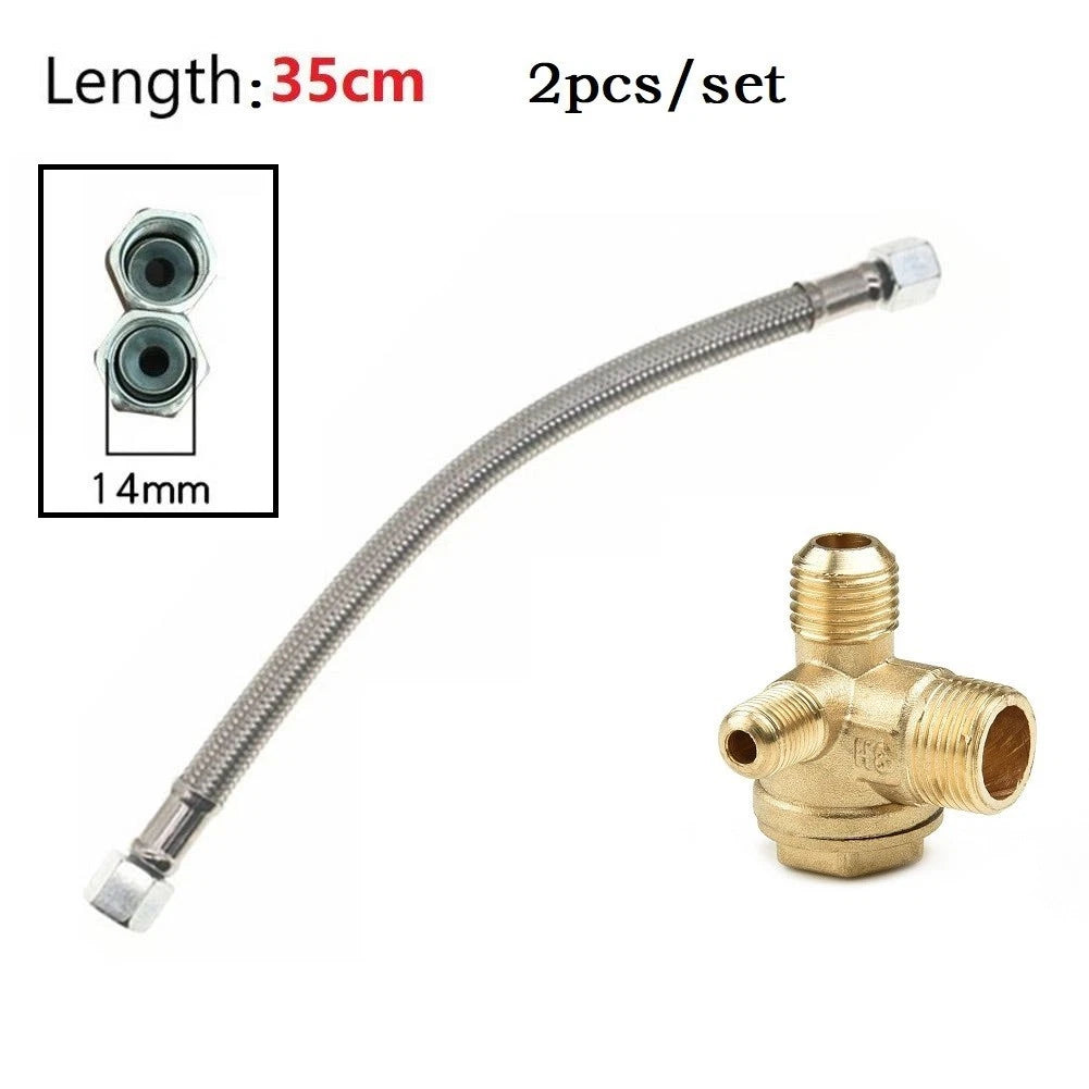 2X 350mm Air Compressor Flexible Hose Pump Check Valve for Universal Use
