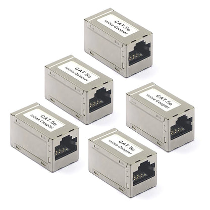 5Pcs Cat5e Inline Coupler RJ45 Female to Female Cable Extender Module