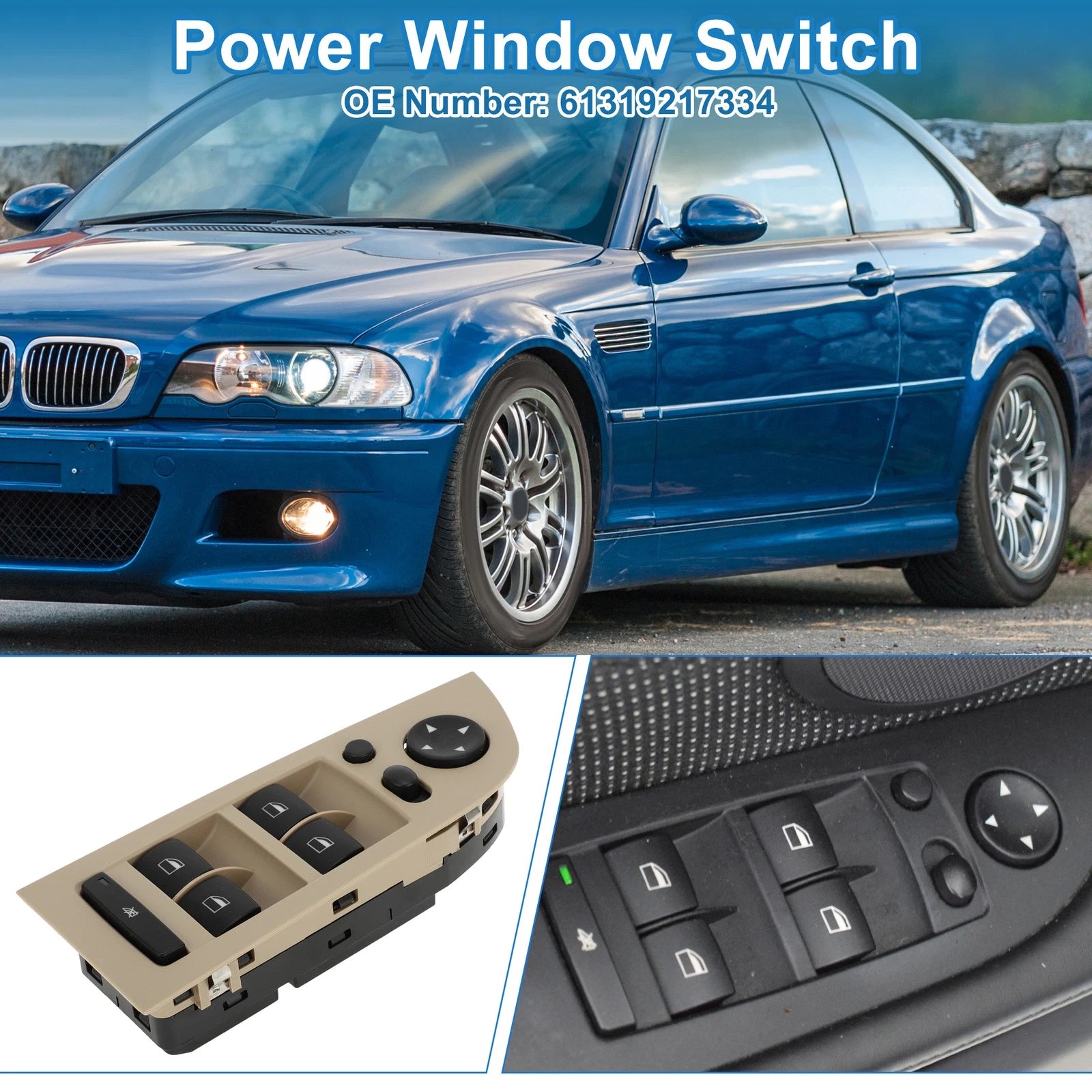 Power Window Switch for BMW 325i (2006–2006) Front Left Replacement