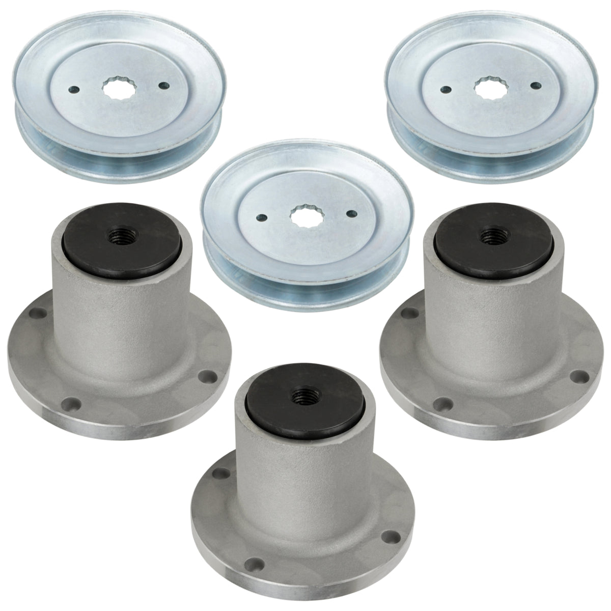 Deck Spindles Replacement with 5.78in Pulleys for Hustler Raptor (2005–2010)