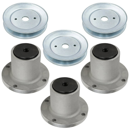 Deck Spindles Replacement with 5.78in Pulleys for Hustler Raptor (2005–2010)