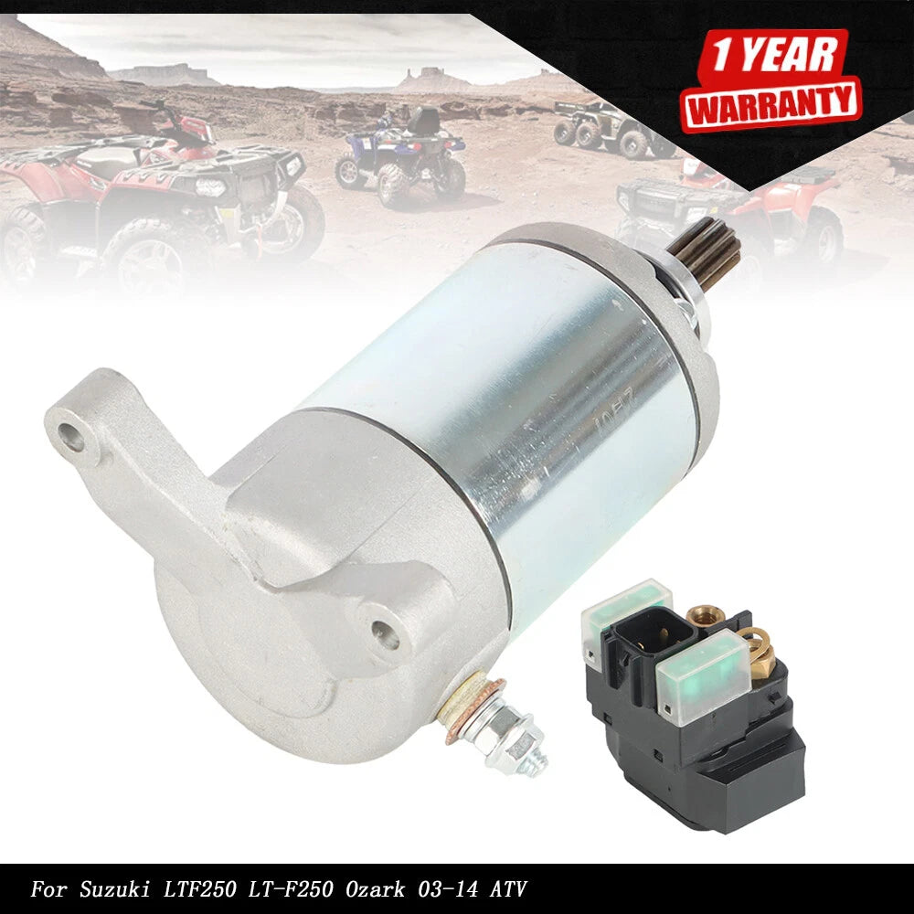 Starter & Relay Solenoid for Suzuki 250 LTF250 2x4 (2003–2014)