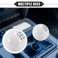 Set of 4 Manual 4 Speed Ball Gear Shift Knobs Universal White with Adapters