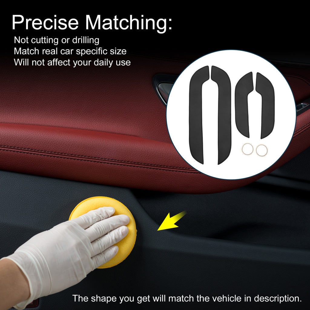 Door Anti Kick Pad Protector Sticker for Lexus NX300 2015–2020 Black Set