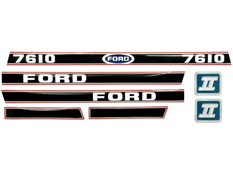 Bonnet Decal Set for Ford 7610 Force II Tractors