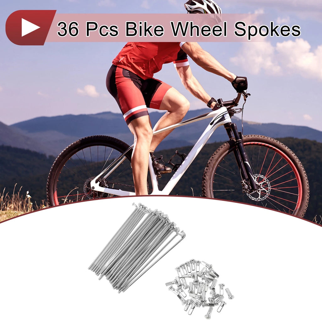 Bicycle Spokes 100mm Steel Galvanized Replacement Set for 26 Inch Wheels (—)