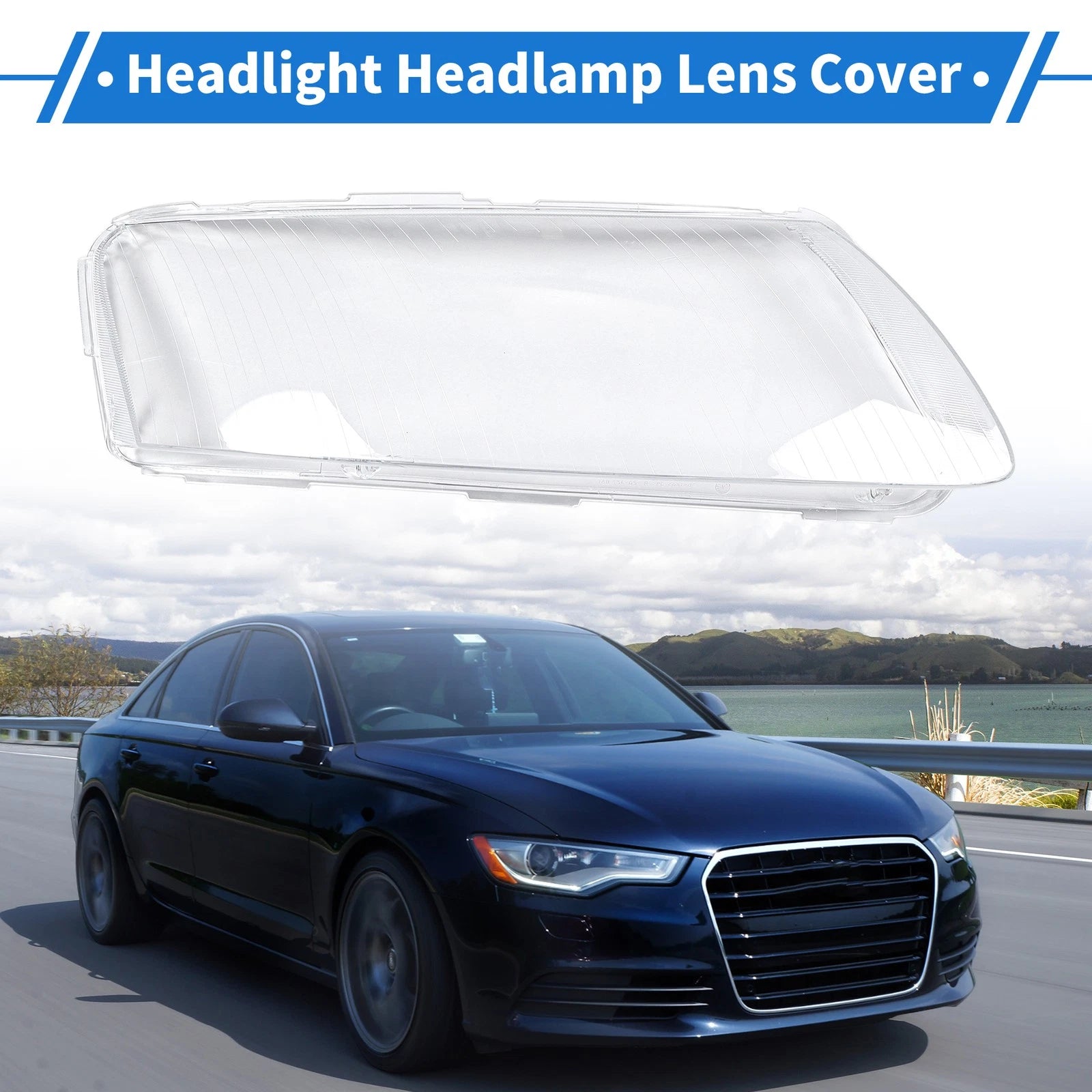 1 Pc Headlight Lens Cover for Audi A6 (2006–2011) Clear