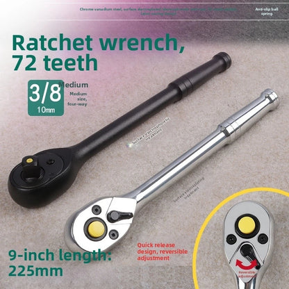 2X Ergonomic 72 Tooth Quick Release Ratchet Wrench 3/8" Drive 225mm