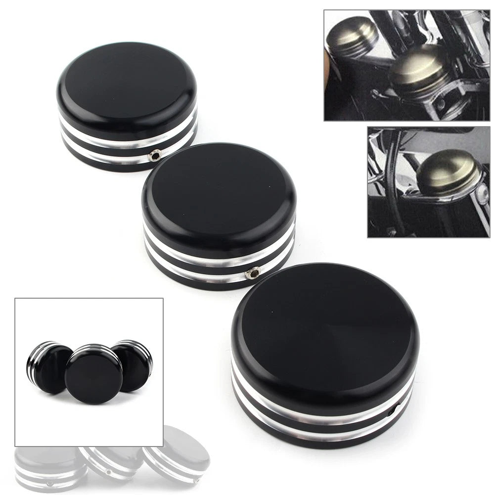 3X Upper Fork Stem Nut Cover for Harley Sportster 883 (2004–2023)