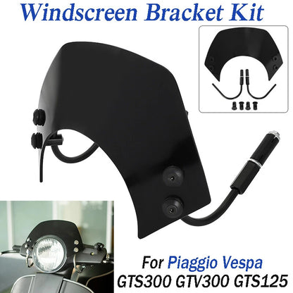 Windshield Deflector with Bracket Kit for Piaggio Vespa GTS125 GTS300 (2005–2023)