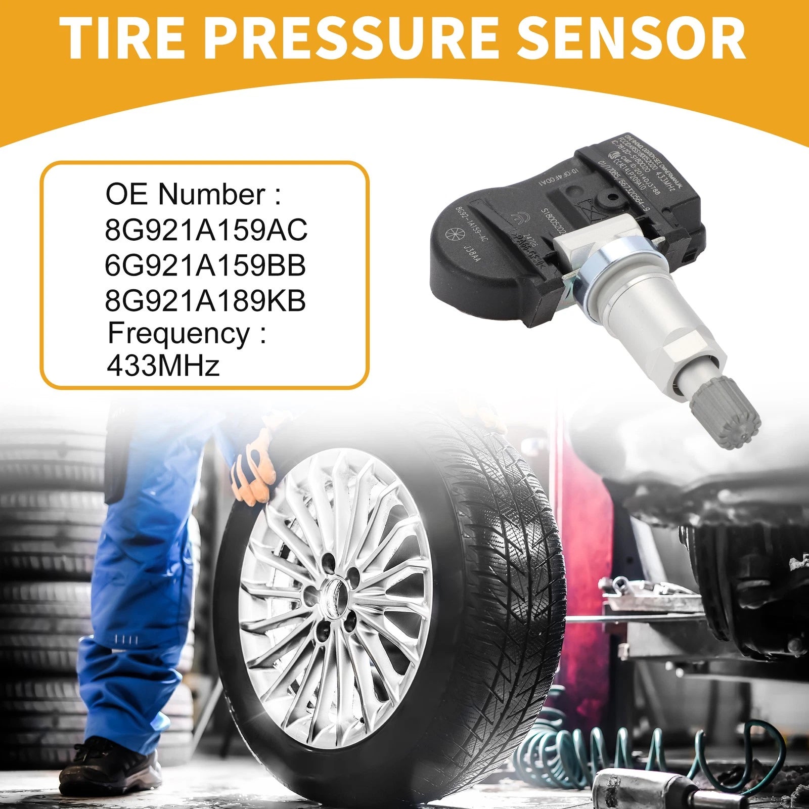 Tire Pressure Sensor OEM Replacement for Ford S-Max (2006–2015) 433MHz