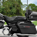 Black Driver Passenger Seat w/ Backrest for Harley Touring Glide (2014–2023)