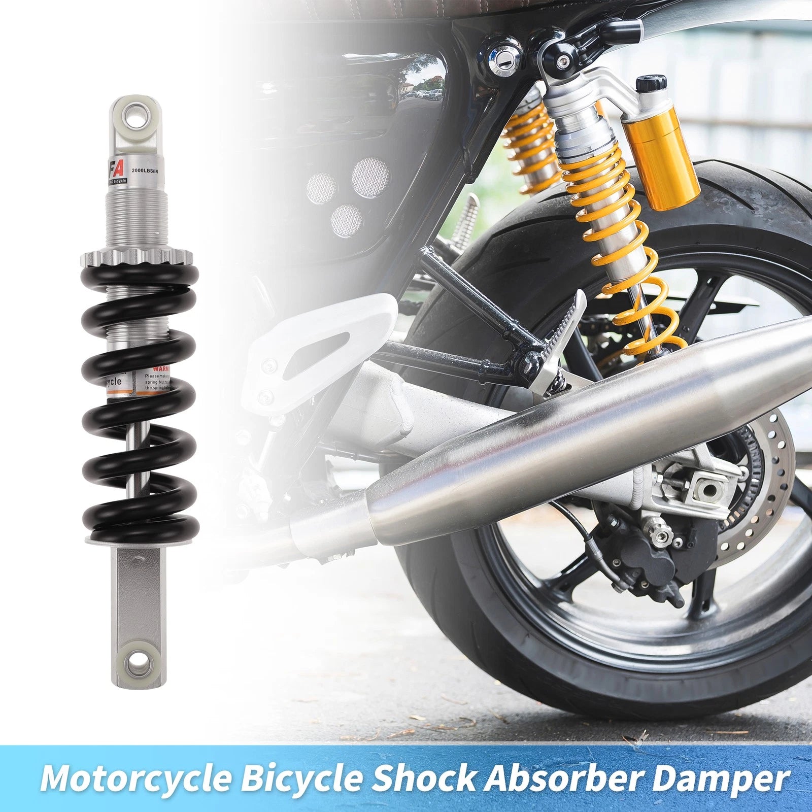 Coil Spring Suspension for Bicycle Motorcycle (215mm, 2000lbs)