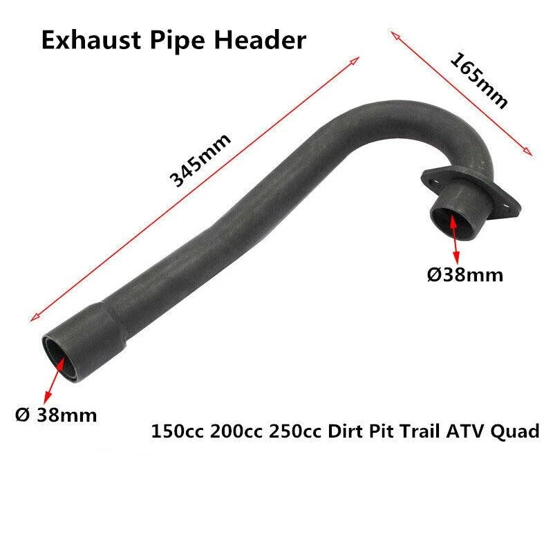 Exhaust Head Pipe Header with Gasket for 250cc ATV Quad (2000–2023)