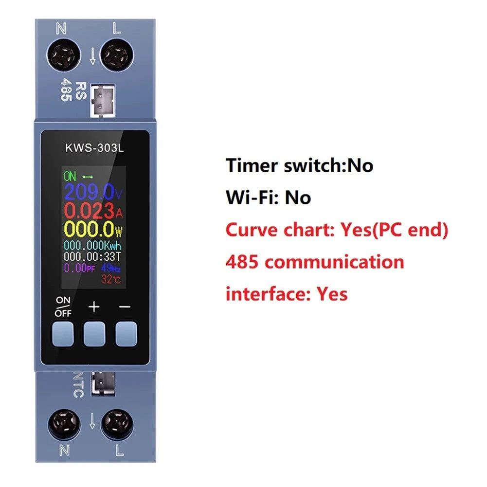 Multifunctional AC Voltage Current Meter for DIN Rail Mounting