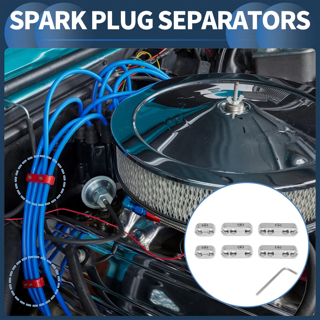 Set of 6 Spark Plug Wire Separators for Ford (7mm, 8mm)