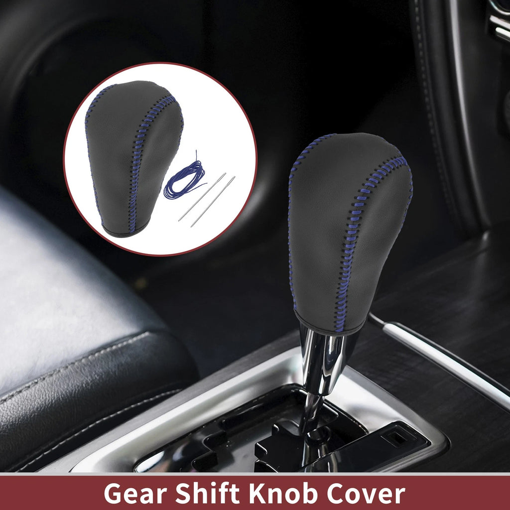 Gear Shift Knob Cover Replacement for Ford Edge (2011–2014) Blue Faux Leather