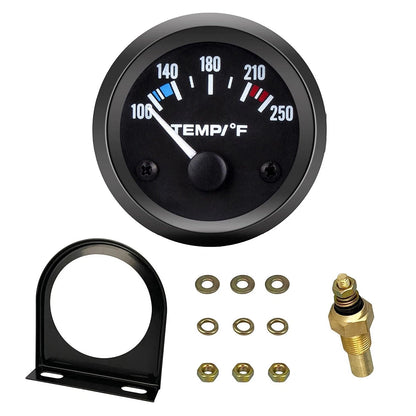 Water Temperature Gauge 52mm 100-250F 12V Universal for Car Boat