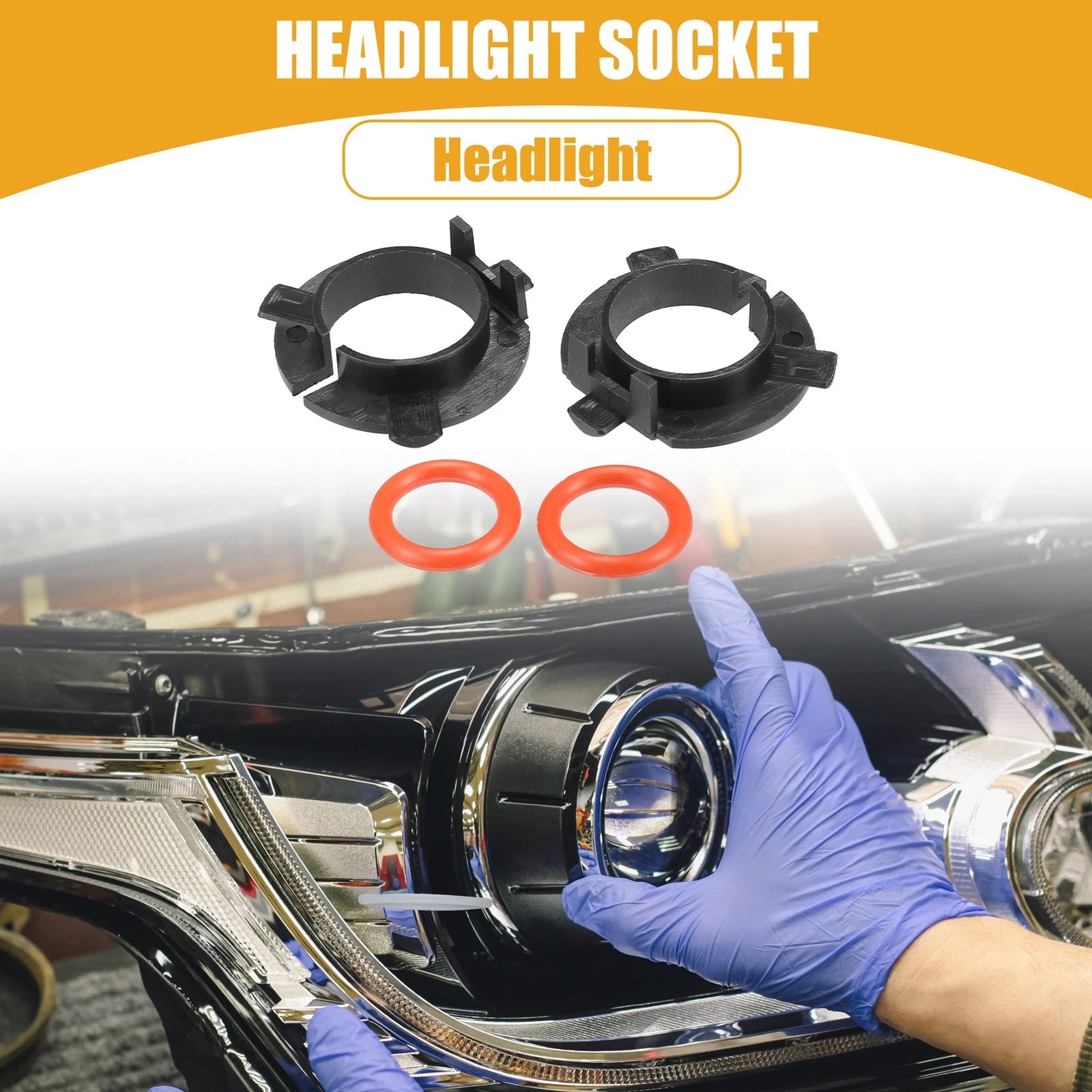 LED Headlight Retainer Holder Pair for Kia (2000–2016)