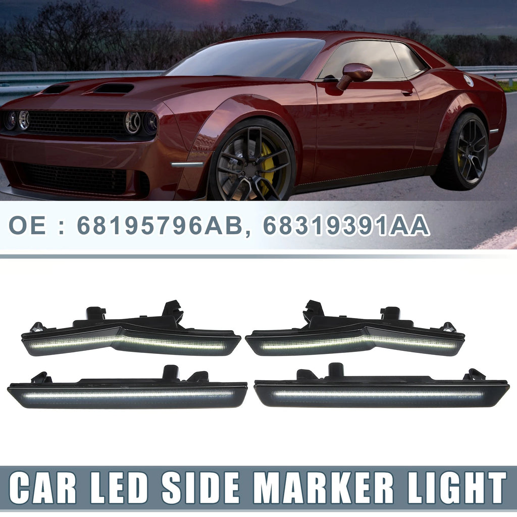 LED Side Marker Lights Smoked Lens Pair for Dodge Challenger (2018–2025)