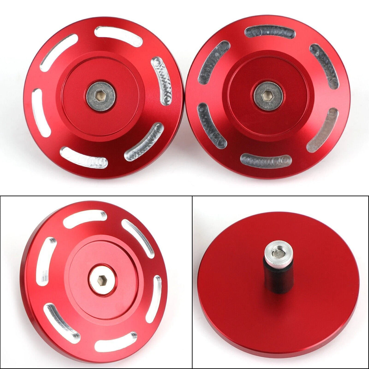 2X Red Billet Aluminum Frame Plug Cap for BMW S1000XR (2015–2019) T9