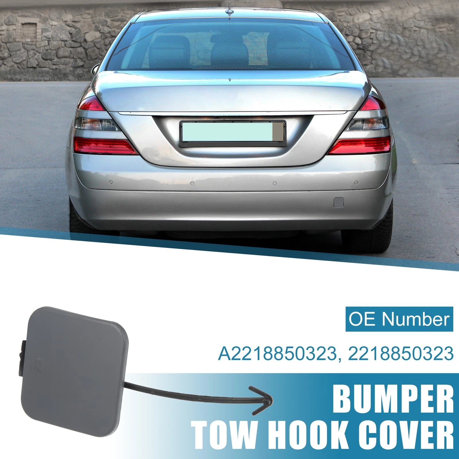 Tow Hook Cover Rear Bumper Replacement for Mercedes-Benz S-Class W221 (2007–2009)