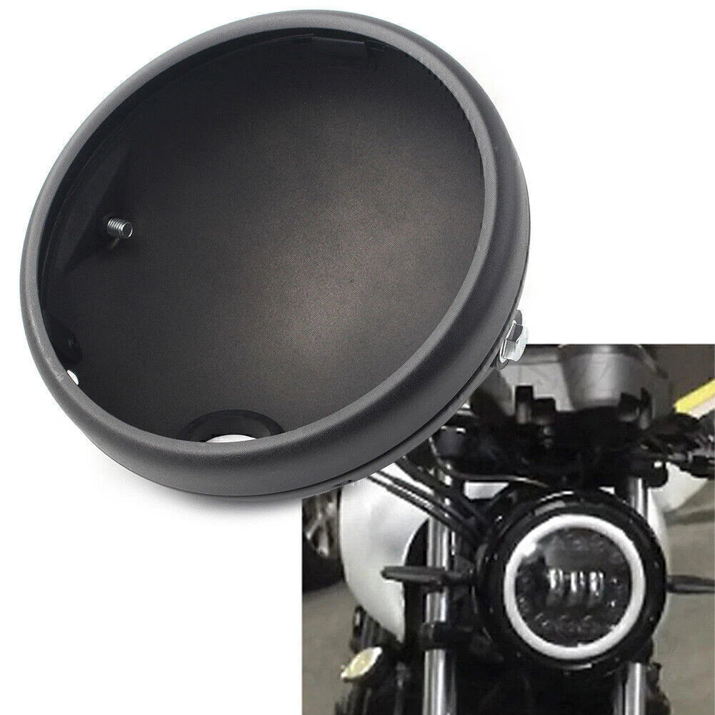 7-Inch LED Headlight Shell for Harley (Motorcycle, Matte Black)
