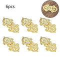 6x Gold Hollow Flower Hinge for Cabinet Furniture (53mm x 28mm)