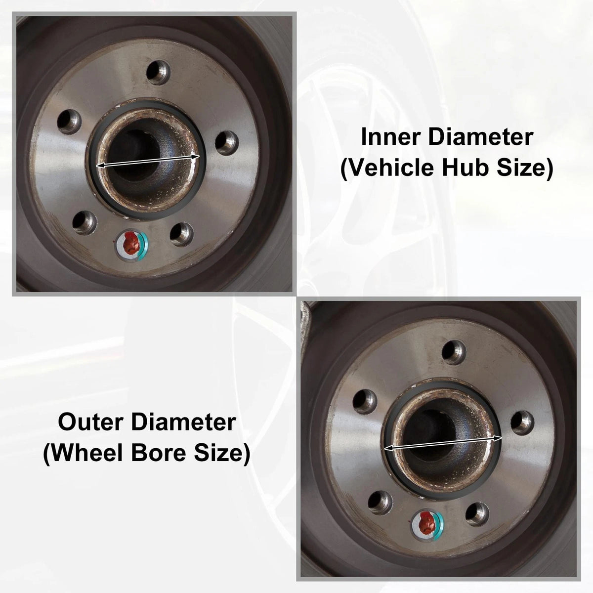 Set of 4 Hub Centric Rings for Car (87.1mm to 108mm)