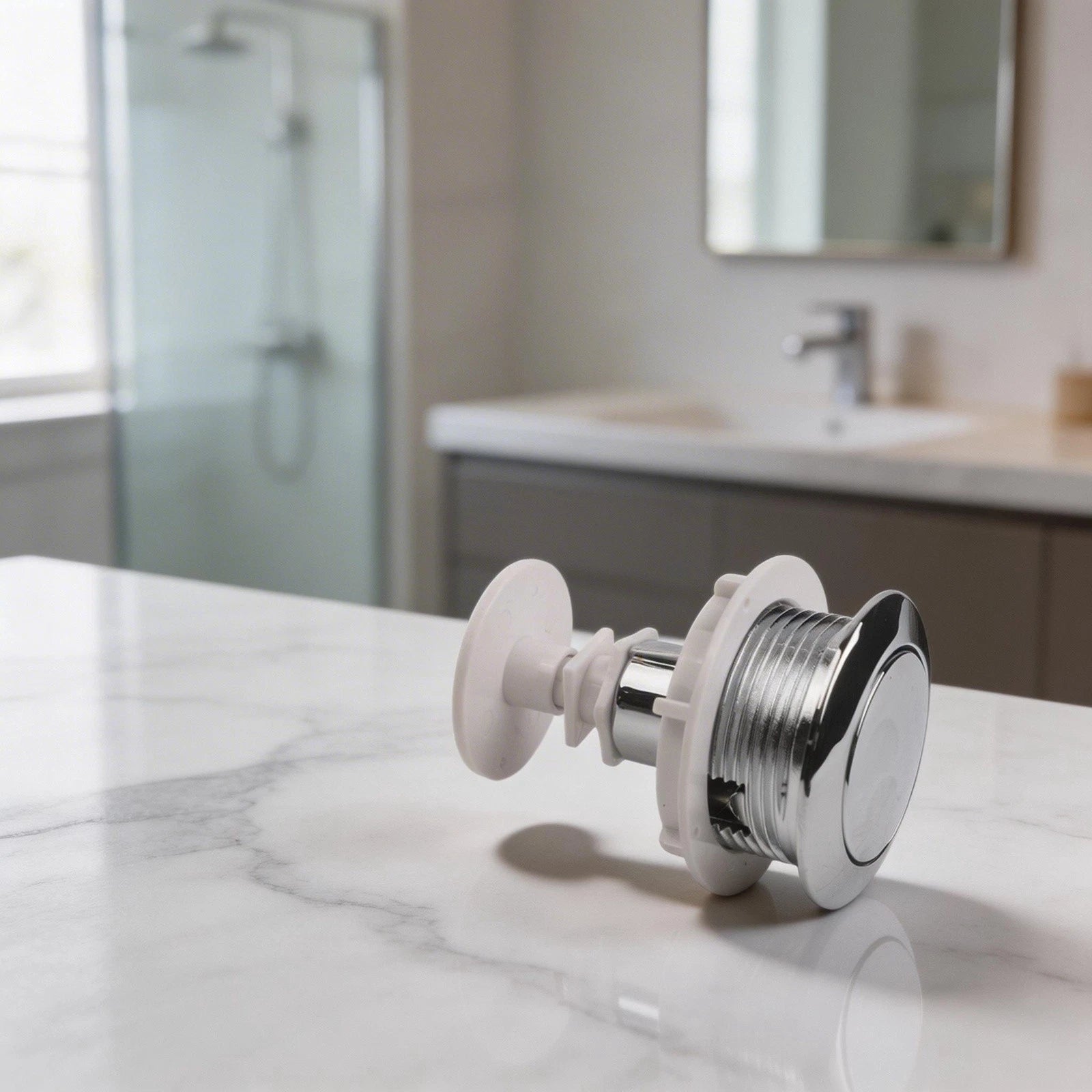 Toilet Flush Button 55mm ABS Compact Single Button with Bracket Option