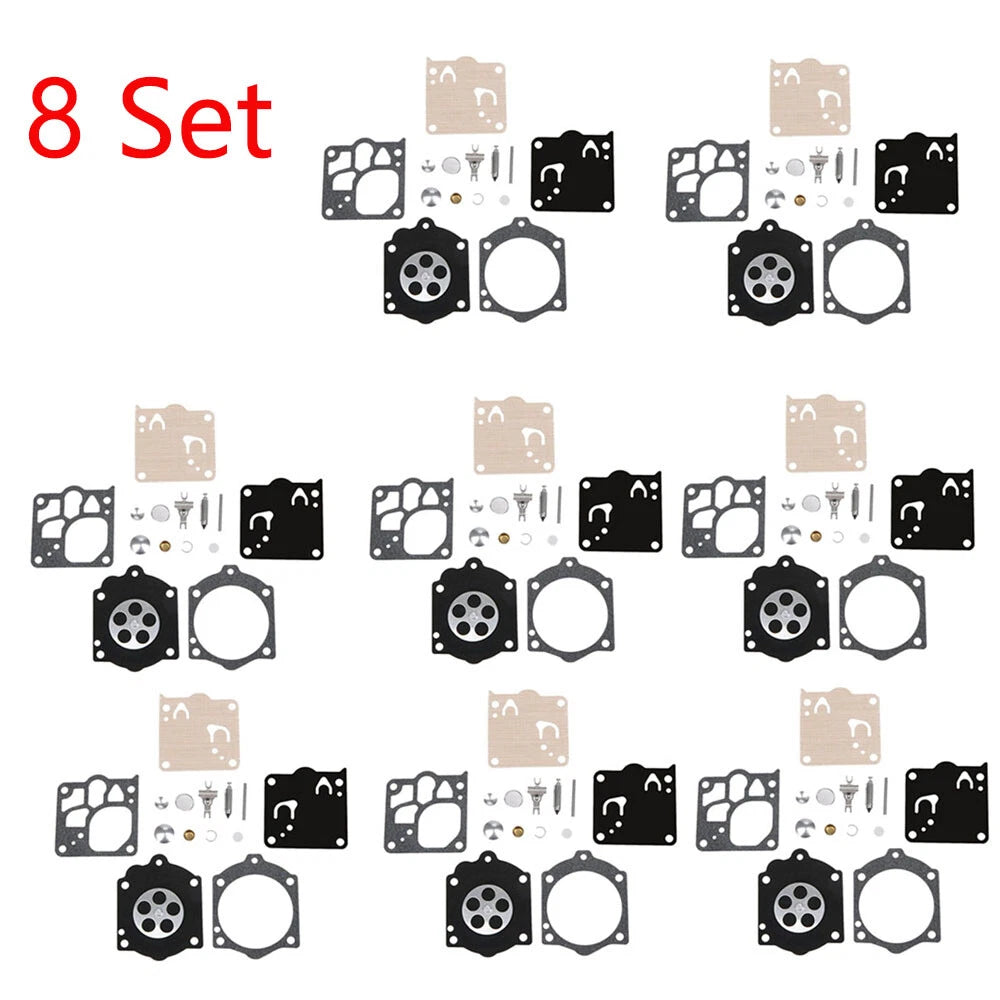 Set of 8 Carburetor Repair Kits for Walbro K12-WG, K15-WJ, K12-WJ Chainsaws