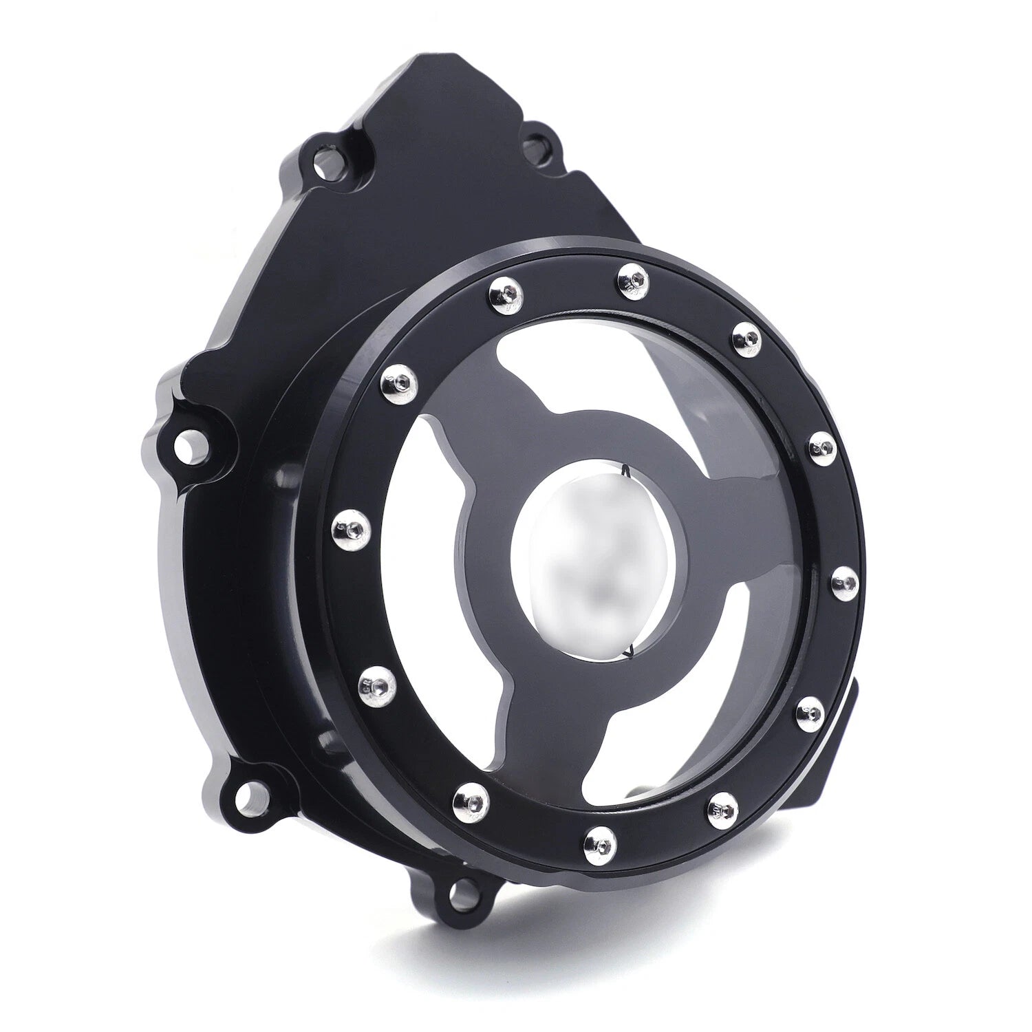 Black Clear Stator Engine Cover Crankcase Left for Yamaha YZF R1 (2009–2014)