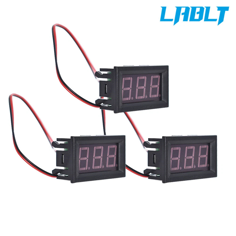 3X Blue LED Digital Display Voltage Meter for DC 4.5-30V