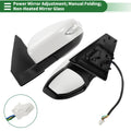 Left Side Door Mirror for Nissan Sentra (2013–2015) Manual Folding White