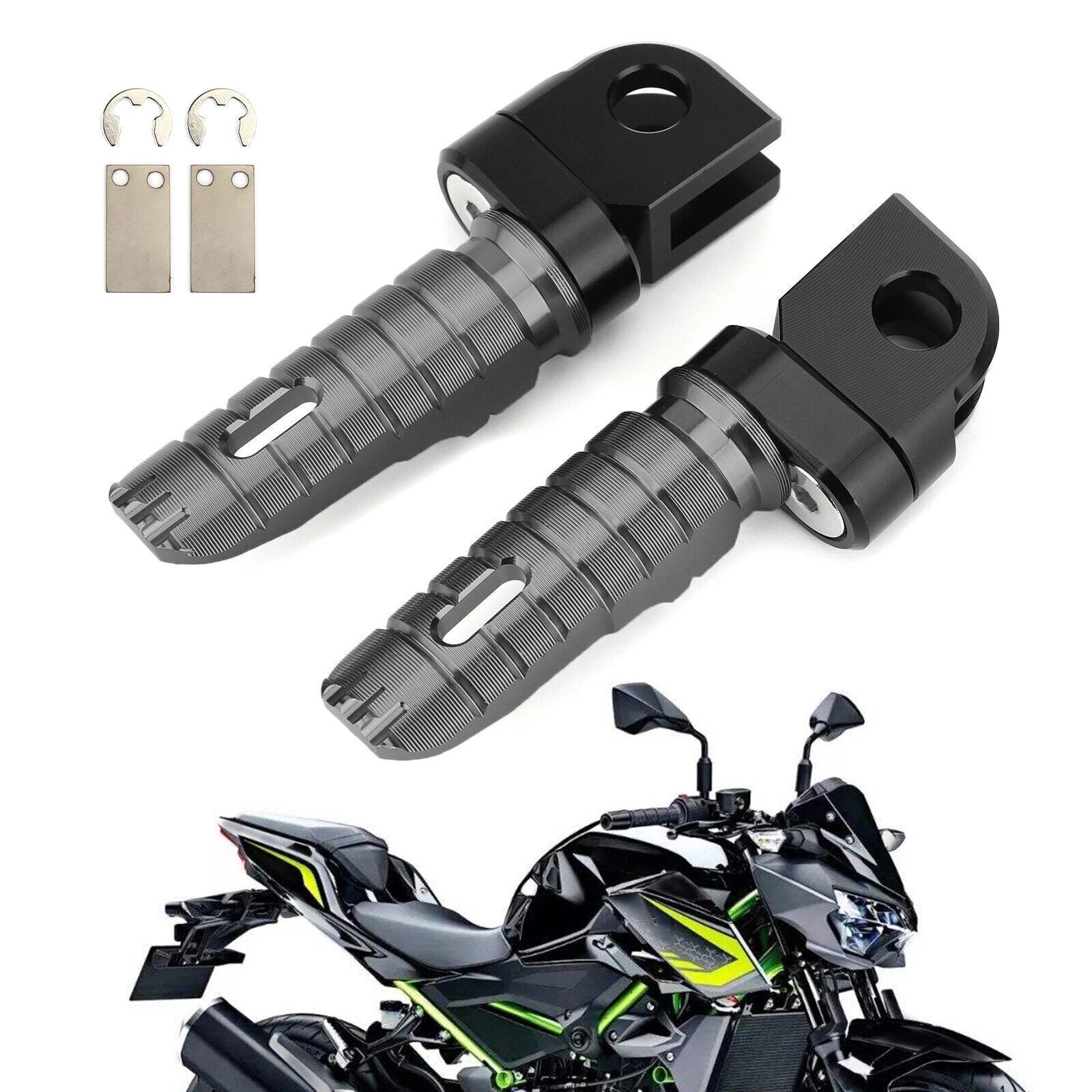 Pair Front Footpegs for Kawasaki Ninja 650 300 400 1000 250/R (2017–2023)