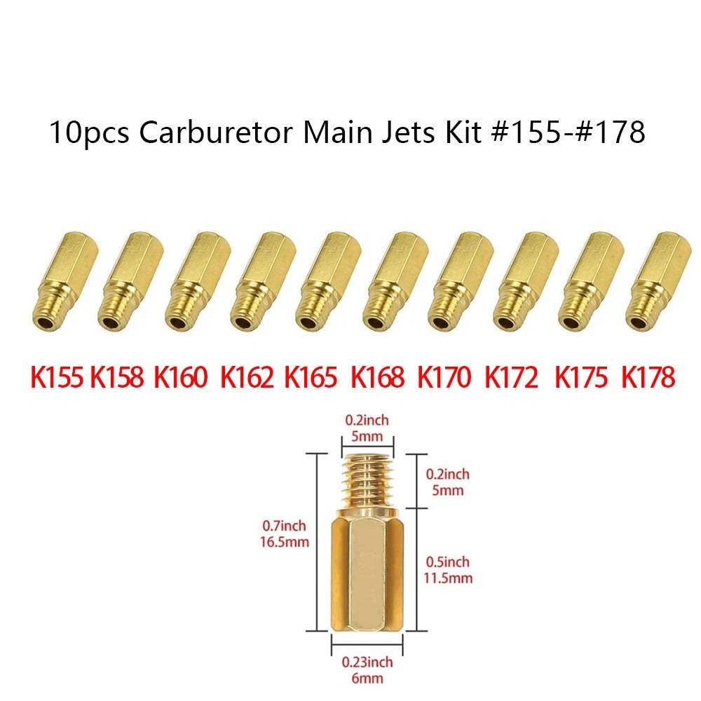 10Pc Carburetor Jet Kit for Keihin PWK OKO CVK (155-178)