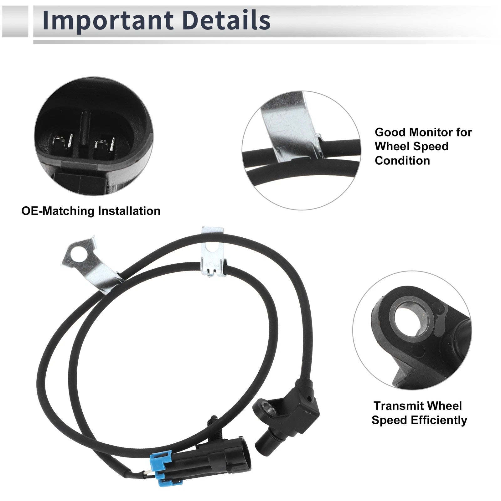 ABS Wheel Speed Sensor No. 15997069 for Chevrolet Astro (1994–2004) 1 Pc Front Left