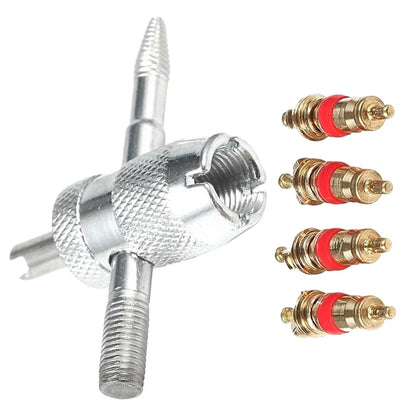Set of 4 Valve Core Tire Repair Tools for Universal Use (2010–2023)