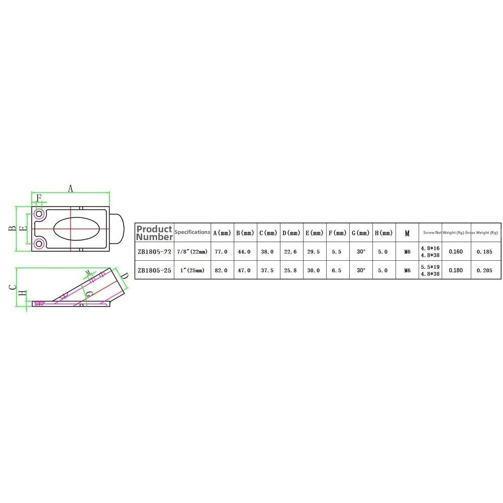 Rectangular Boat Hand Rail Base 316 Stainless Steel for (22mm, 25mm)