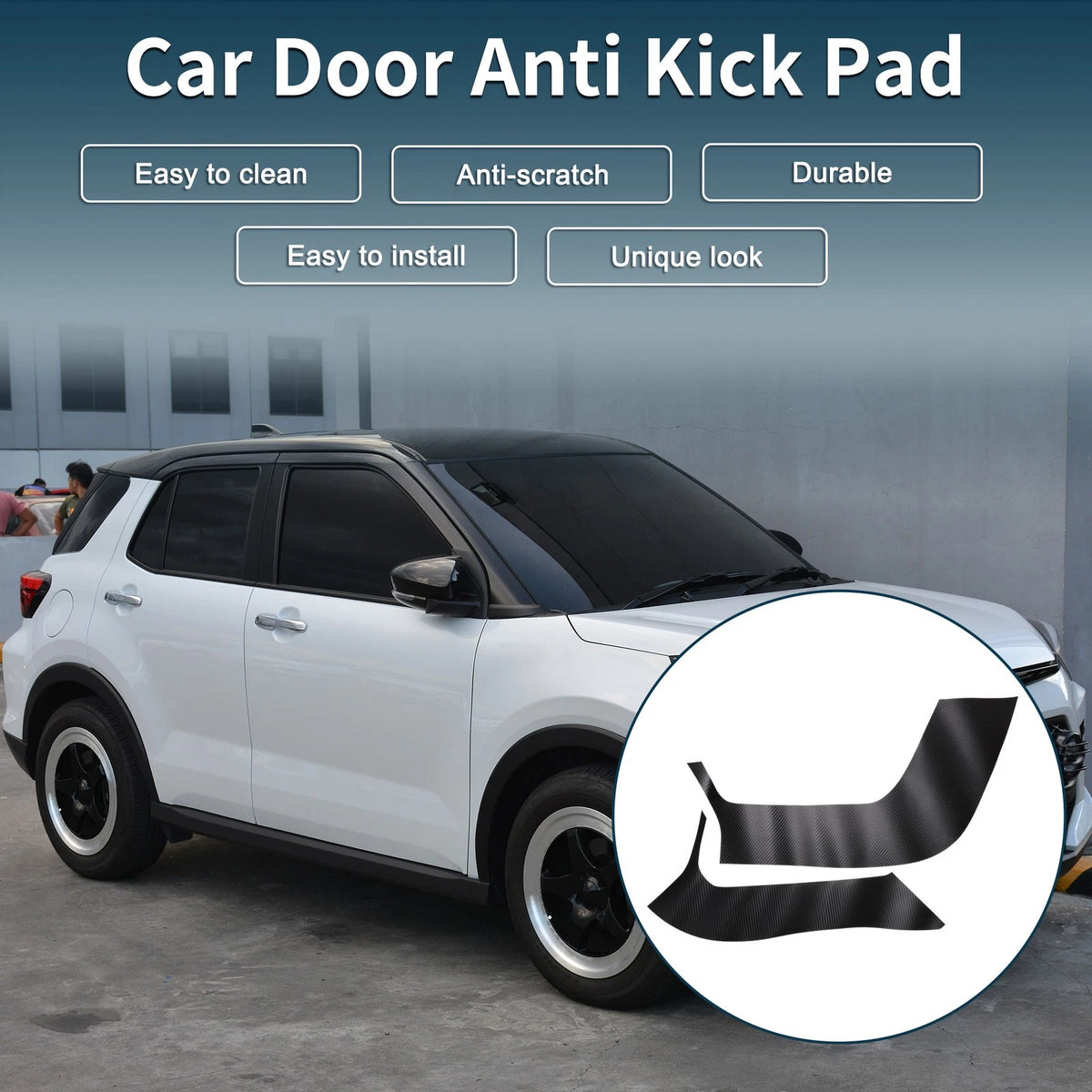 Anti Kick Door Pad Faux Leather Set for Toyota Raize A200 A210 (2019–2025)