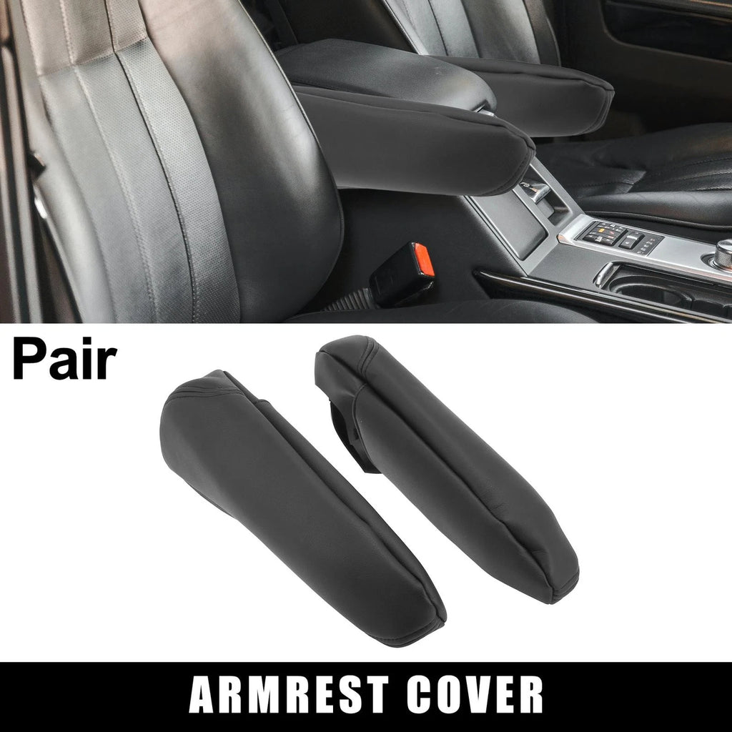 Front Seat Armrest Cover Microfiber Leather Black for Toyota Sienna (2011–2020)