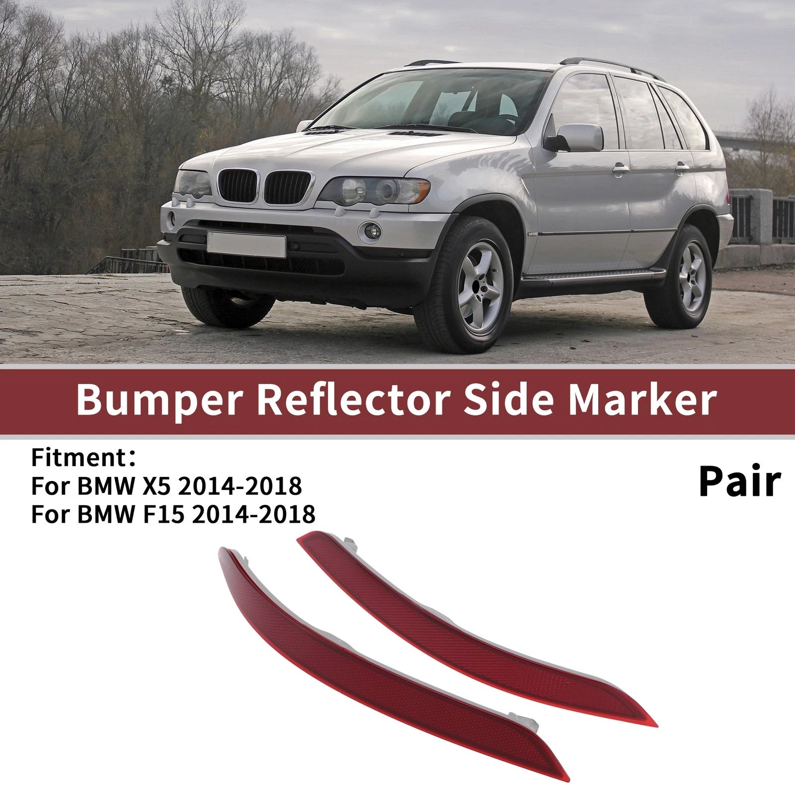 Rear Bumper Reflectors Pair Left Right for BMW X5 (2000–2006)