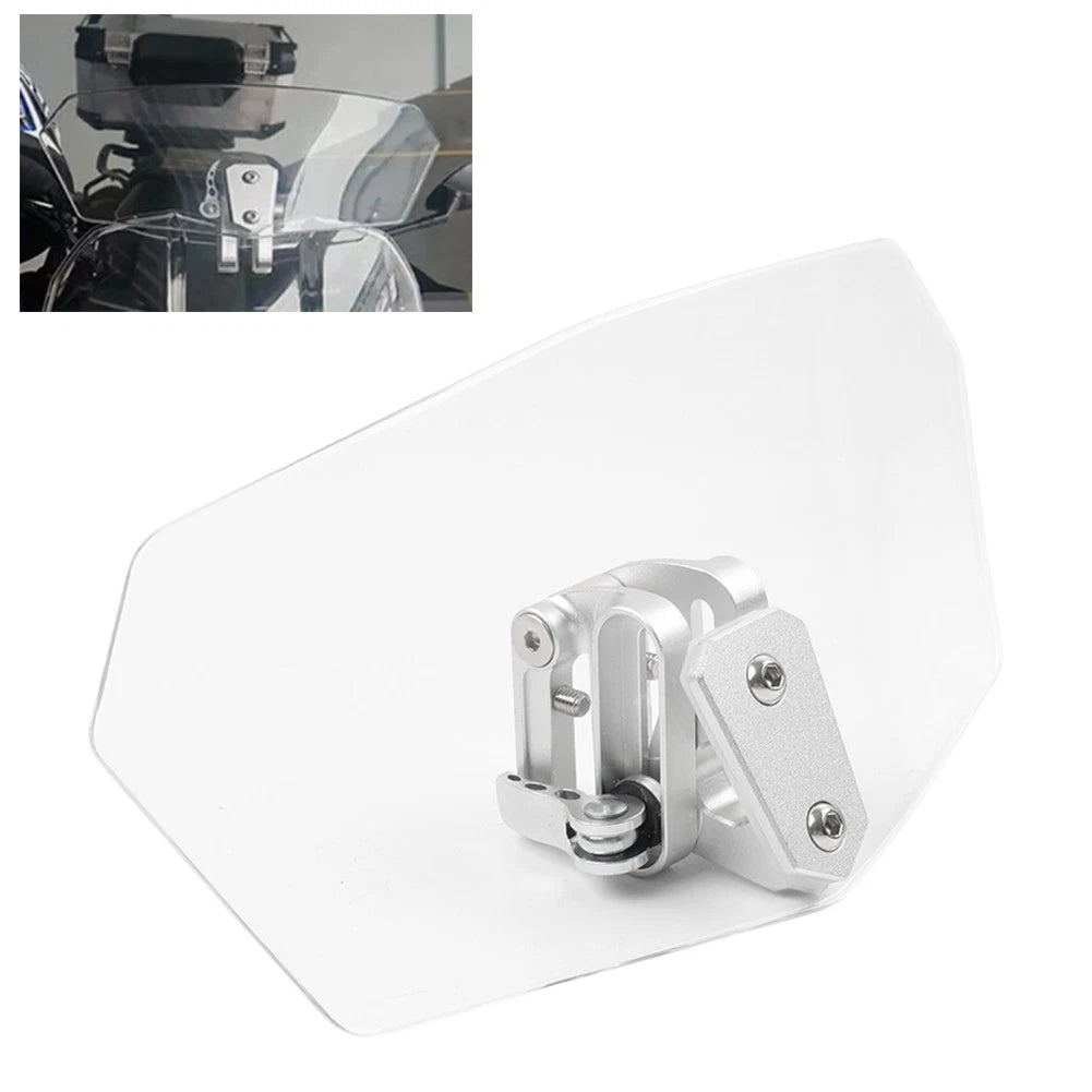 Adjustable Motorcycle Clip-On Windshield Extension Air Deflector