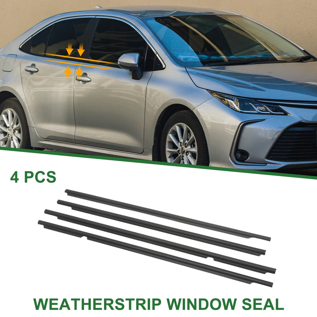 4pcs Window Weatherstrip Seal for Toyota Corolla 2003–2008