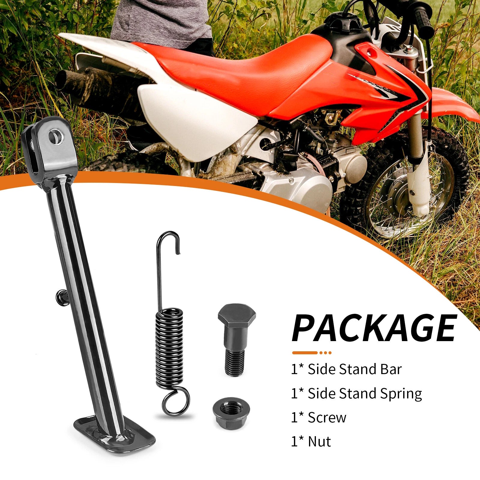 Kickstand Kit Assembly & Spring for Honda CRF50F (2004–2012)
